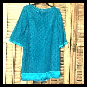 Teal lace dress
